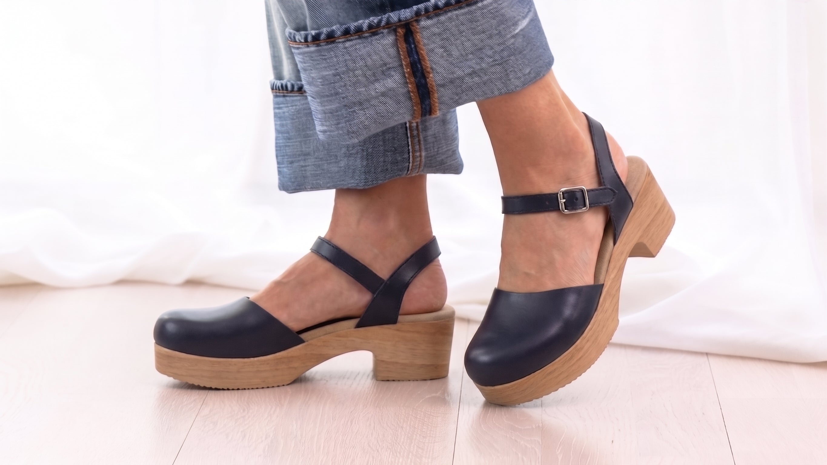 Scandinavian handcrafted clogs.