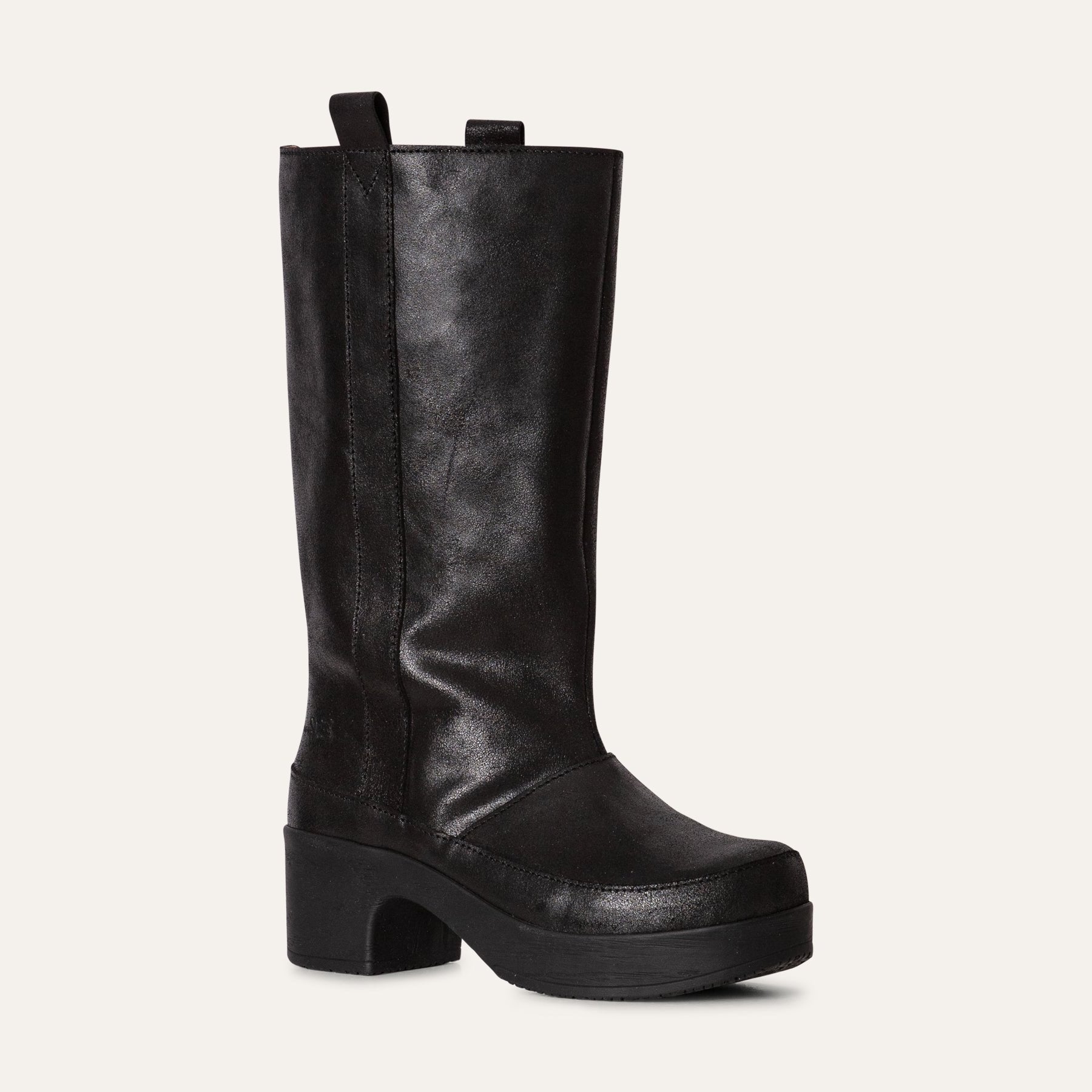 Antonia black leather clog boot Calou