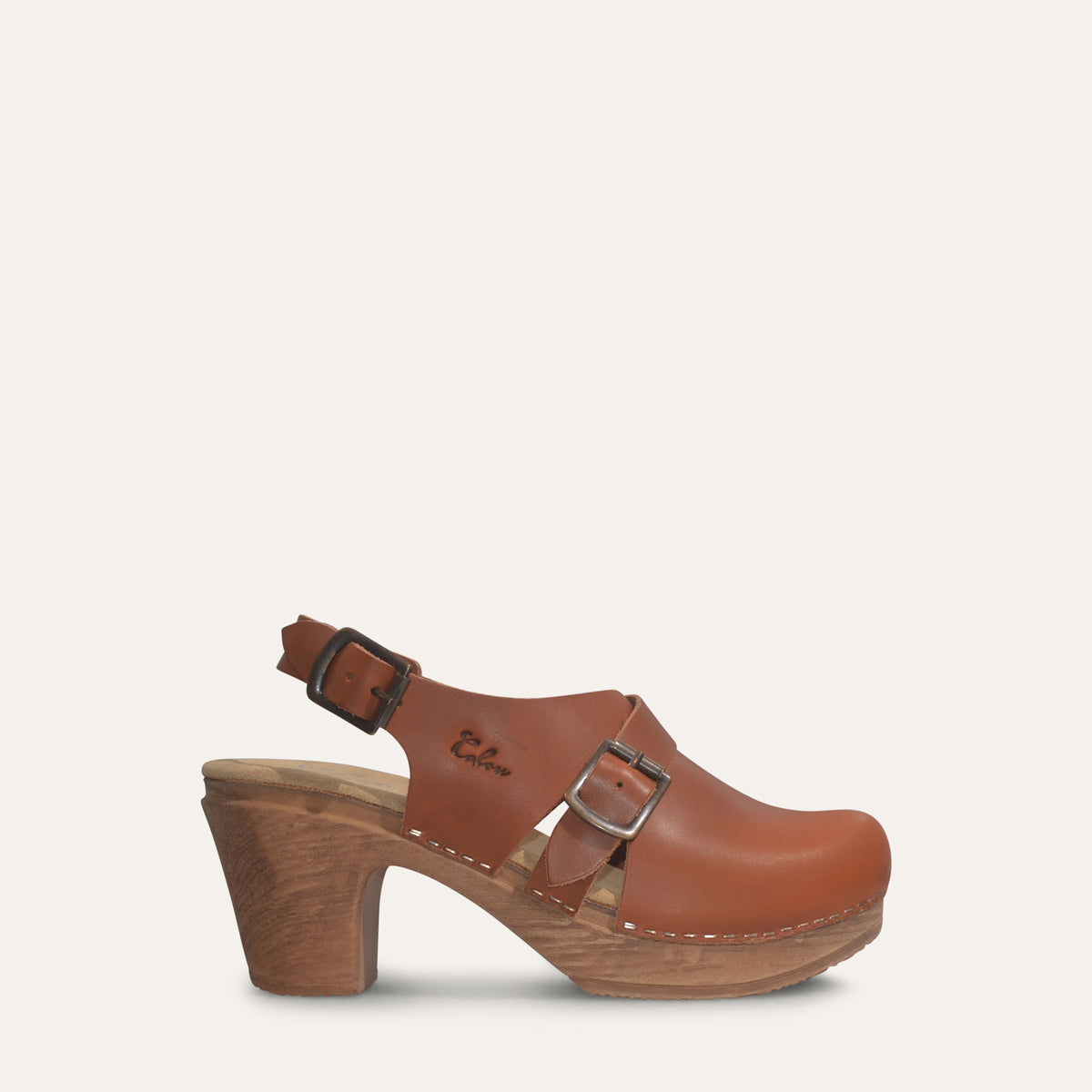 Calou Clogs | Astrid Rust Leather Clog