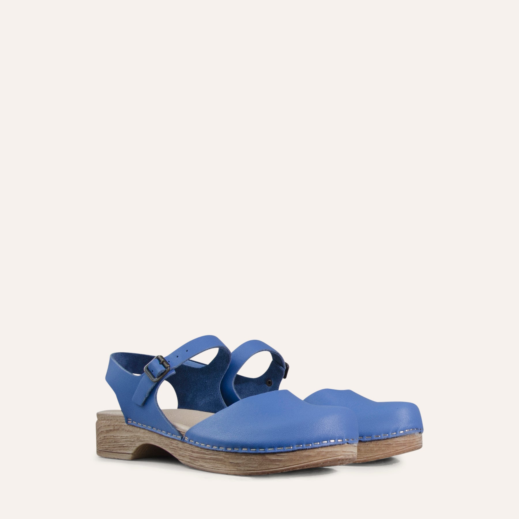 Diana blue leather mary jane clog Calou Stckholm