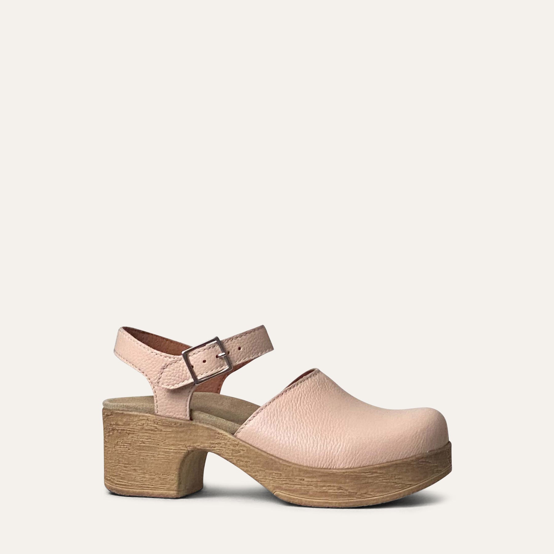 Dolores pink leather Mary jane clog Calou Stockholm