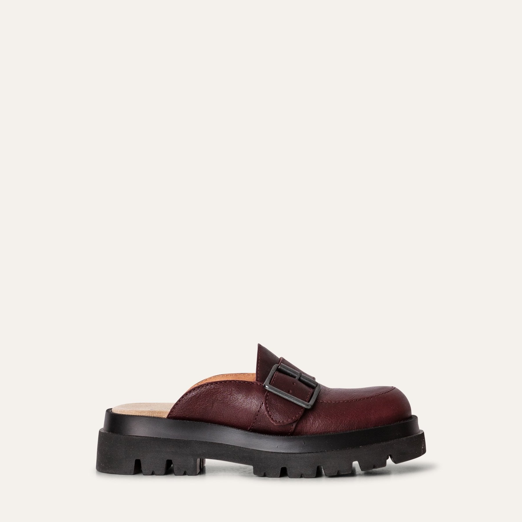 Gloria plum leather clog loafer shoe Calou