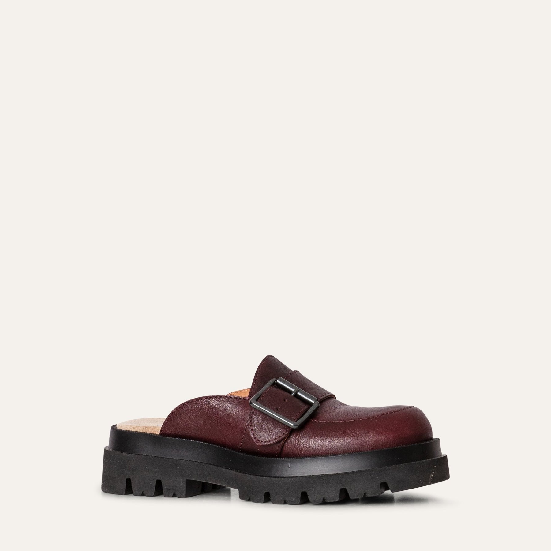 Gloria plum leather clog loafer shoe Calou