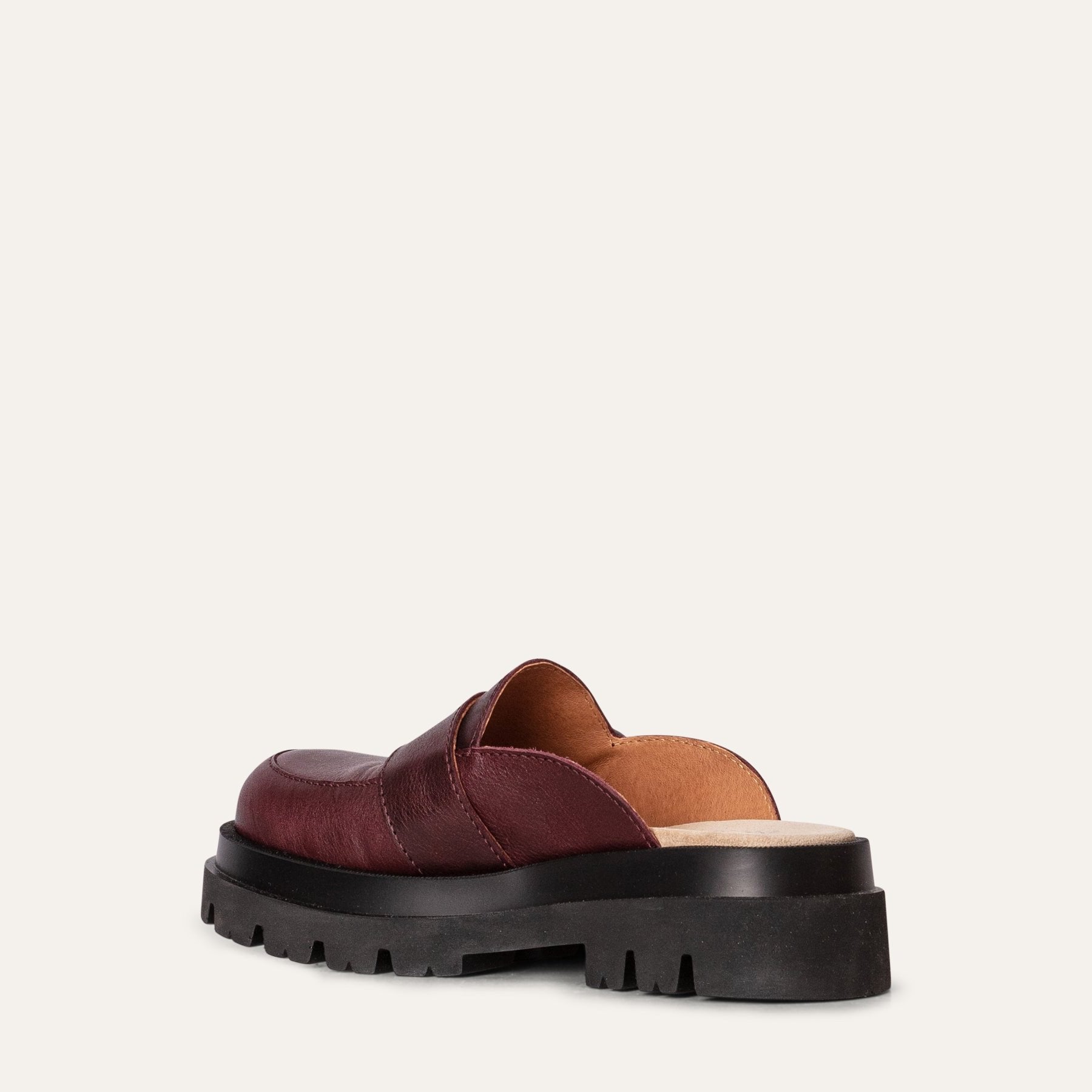 Gloria plum leather clog loafer shoe Calou