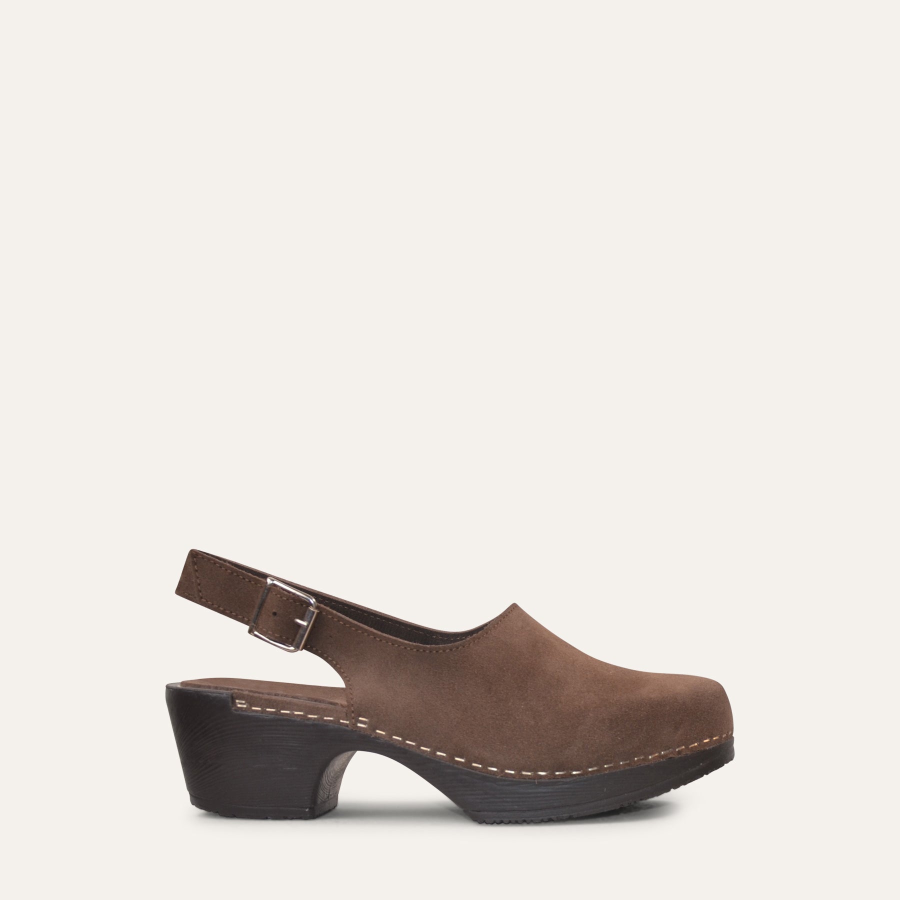 Lilja brown suede slingback clog Calou Stockholm