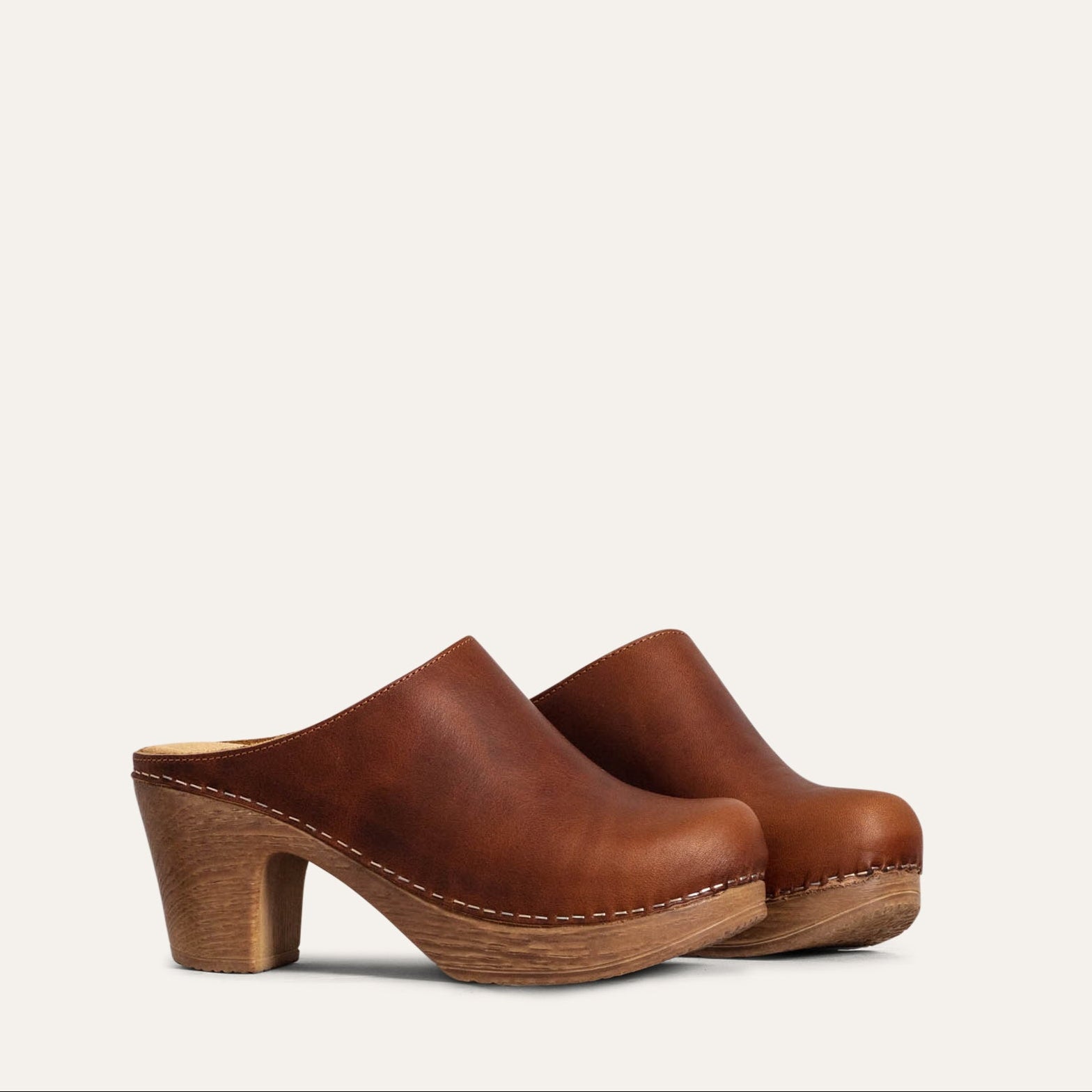 Lisa brown leather clogs, Calou Stockholm
