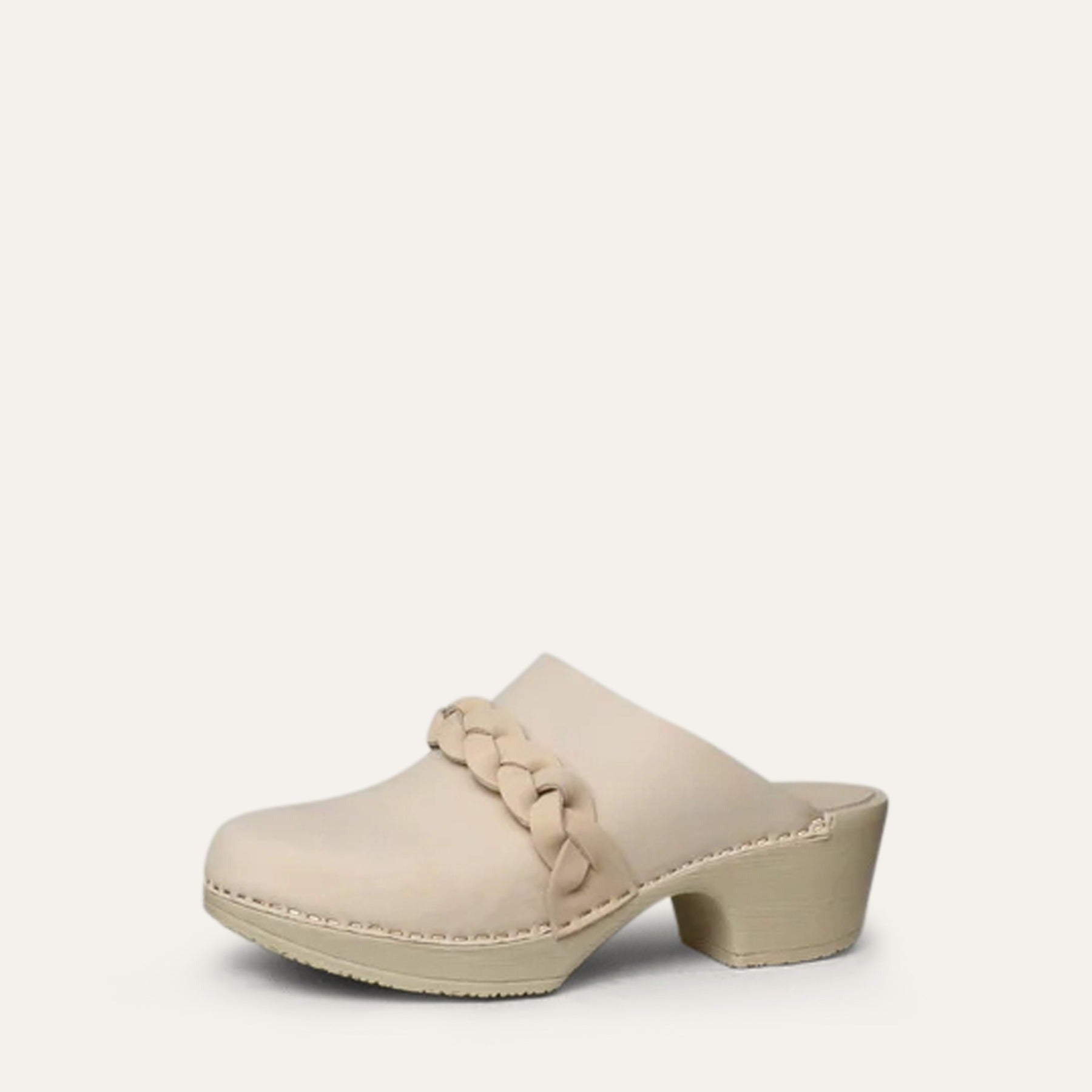Lotta beige nubuk classic clog, Calou Stockholm