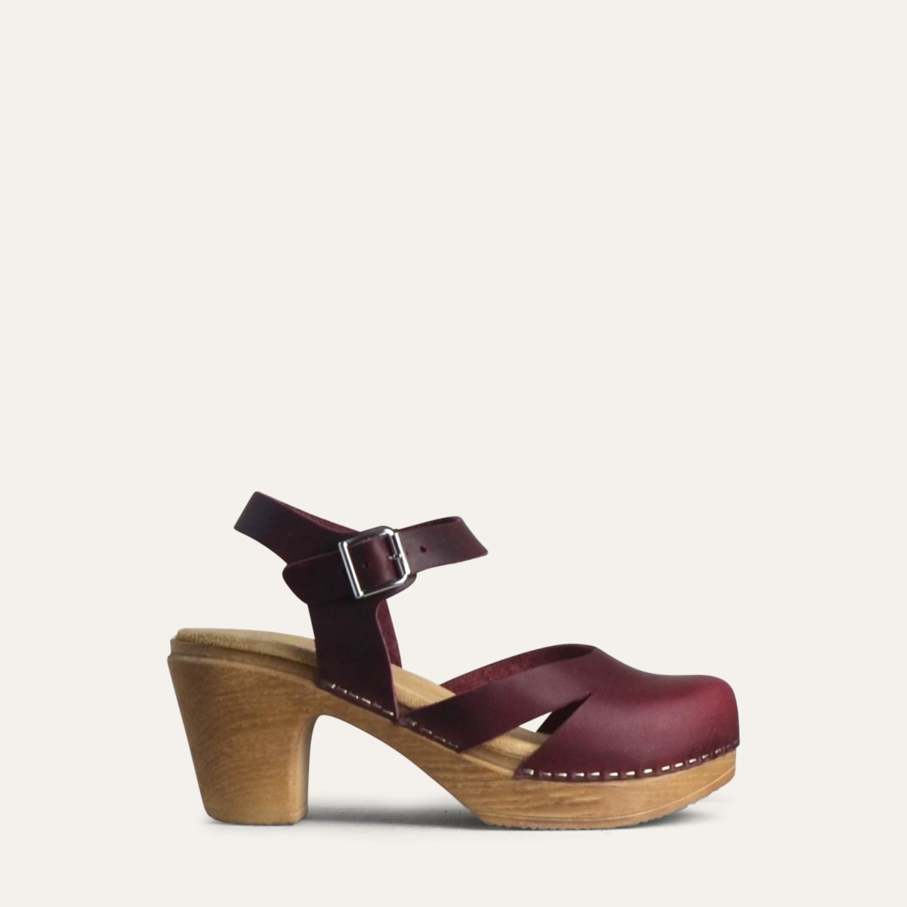 Penny plum leather Maryjane clog, calou stockholm