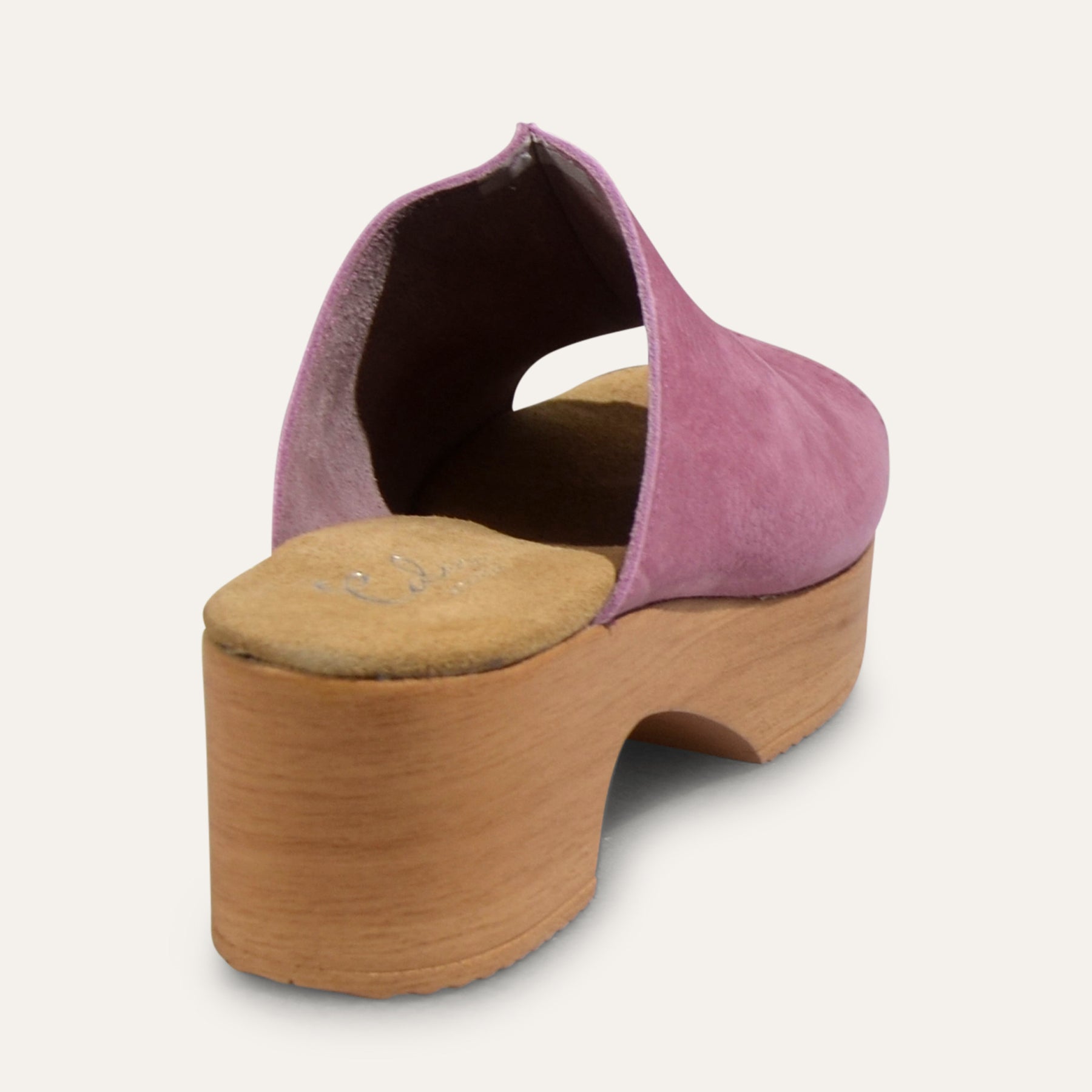 Calou Tina purple suede mules backview
