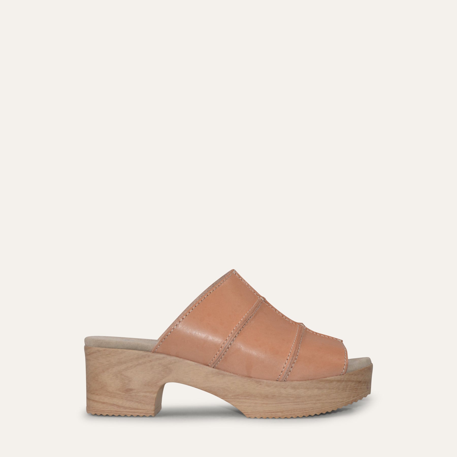 Tova natural veg leather clog sandal Calou