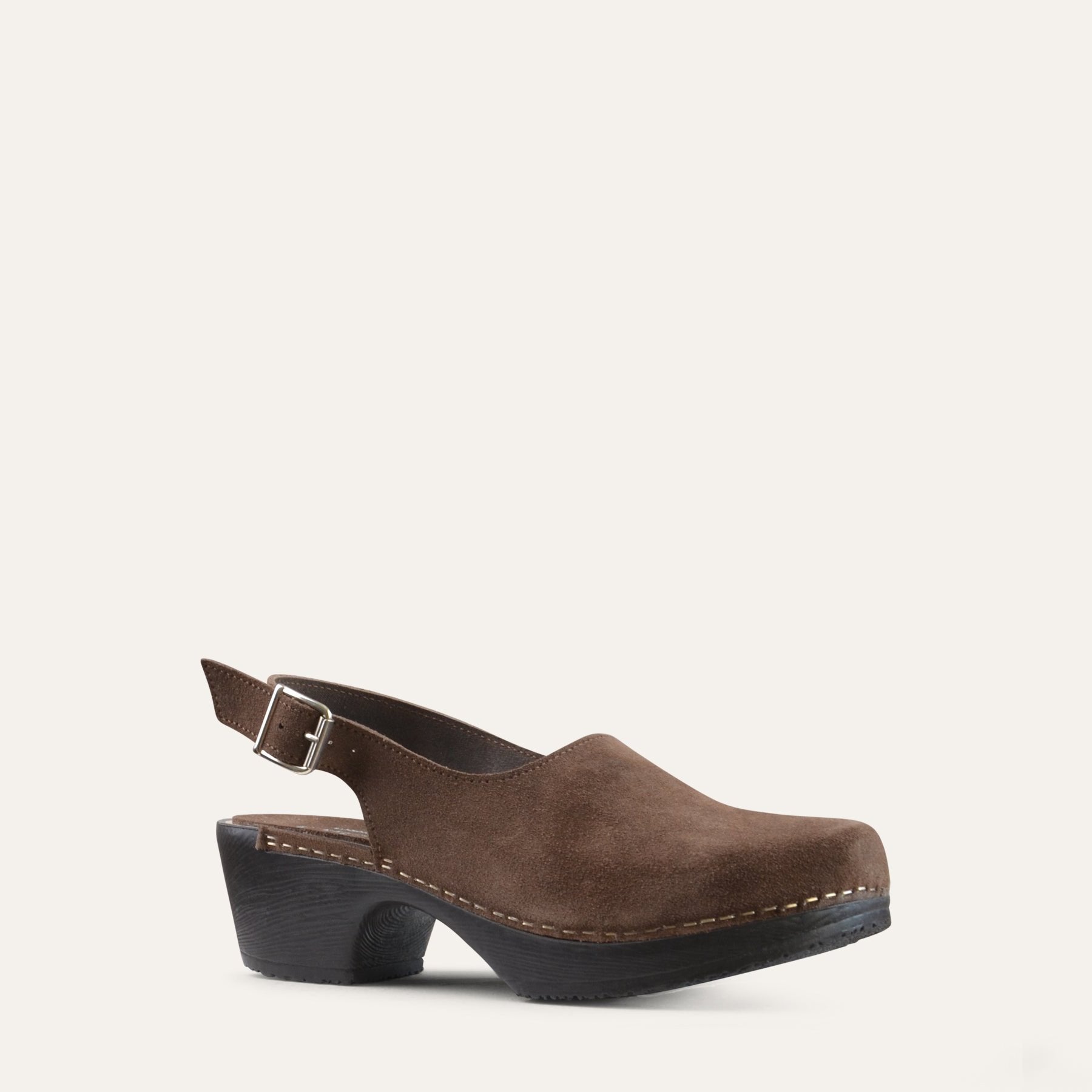 Lilja brown suede slingback clog, Calou Stockholm