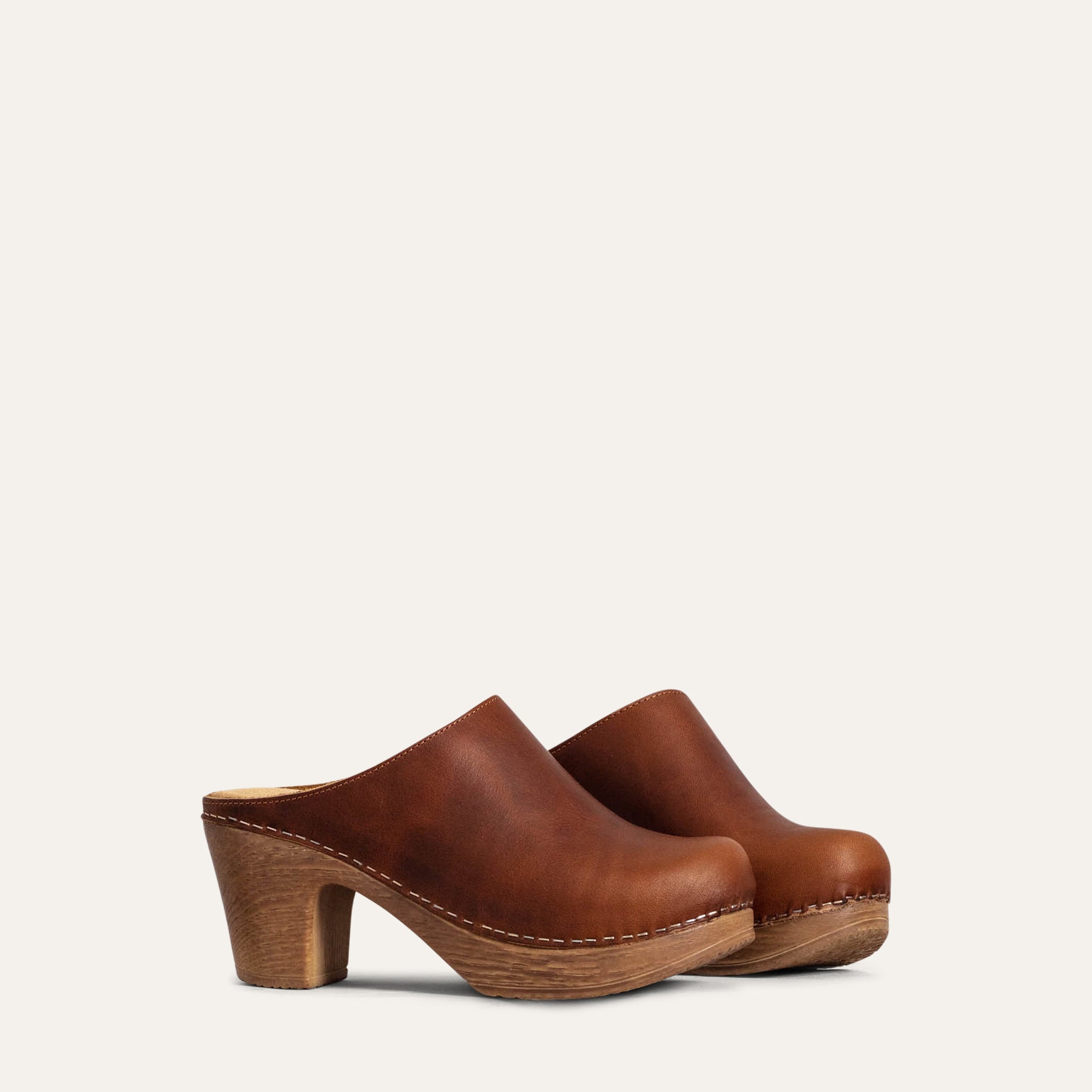 Lisa brown leather clog, Calou Stockholm