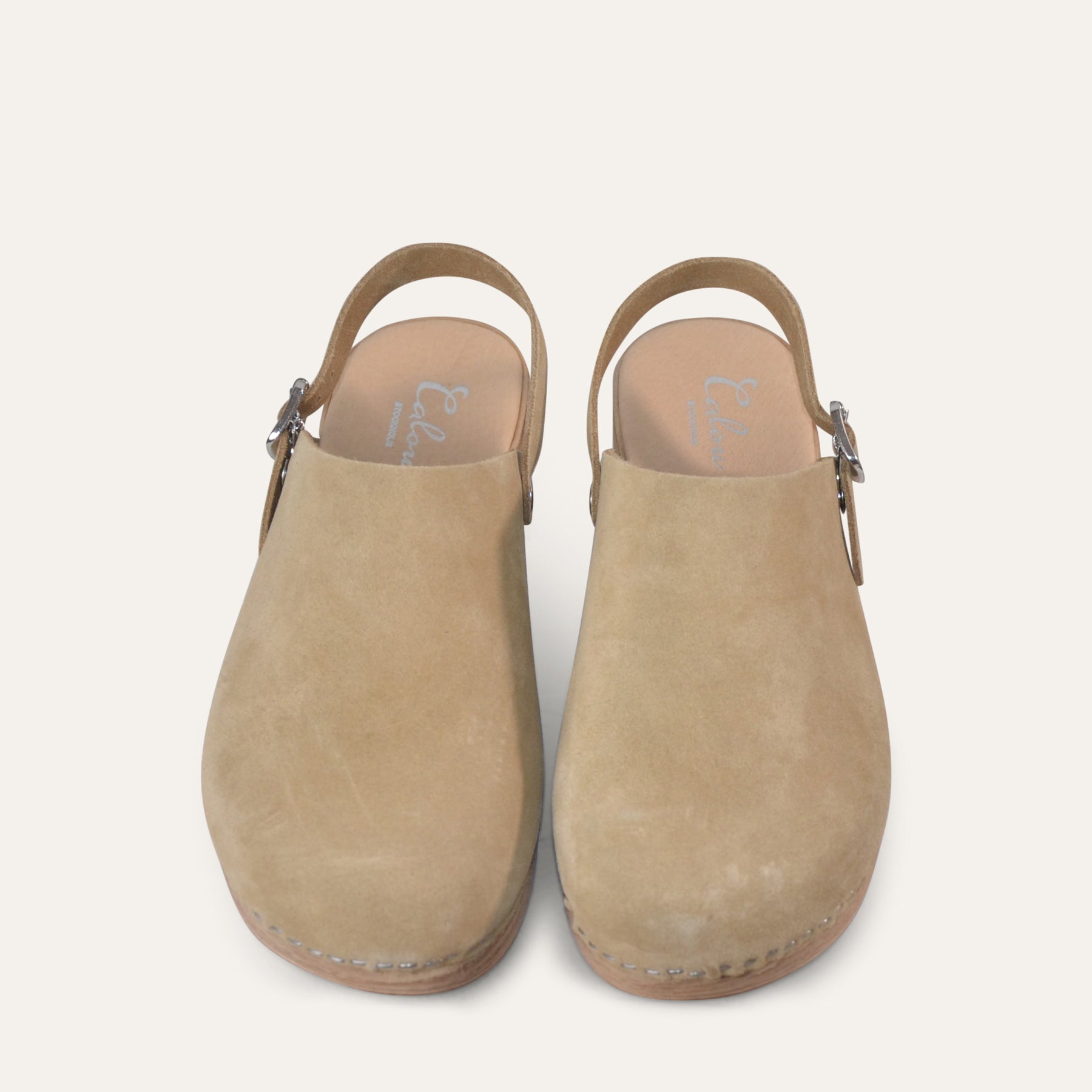 Siri beige suede clogs Calou Stockholm