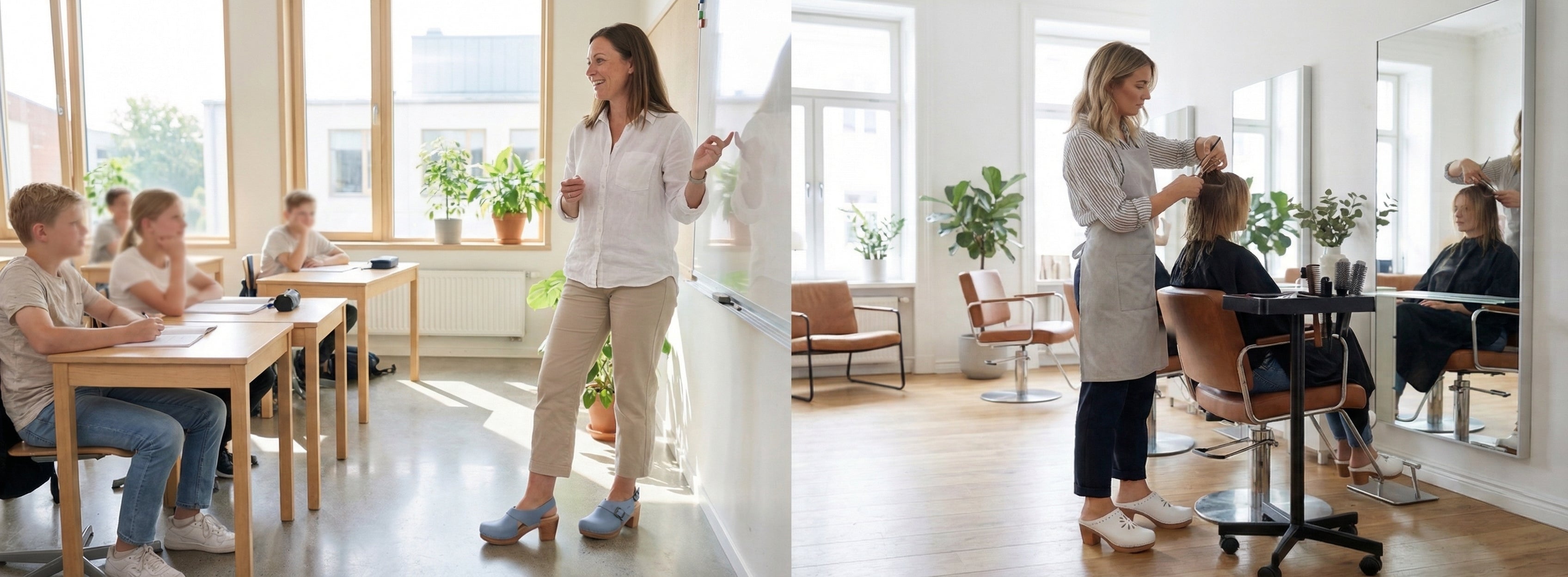 Calou clogs for teachers and hairdressers